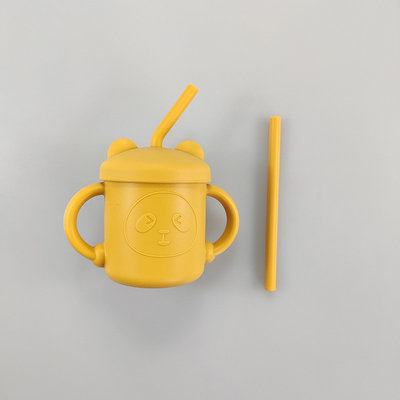 Течебезопасный силикон не смещает чашка Sippy младенца с соломой для питаться